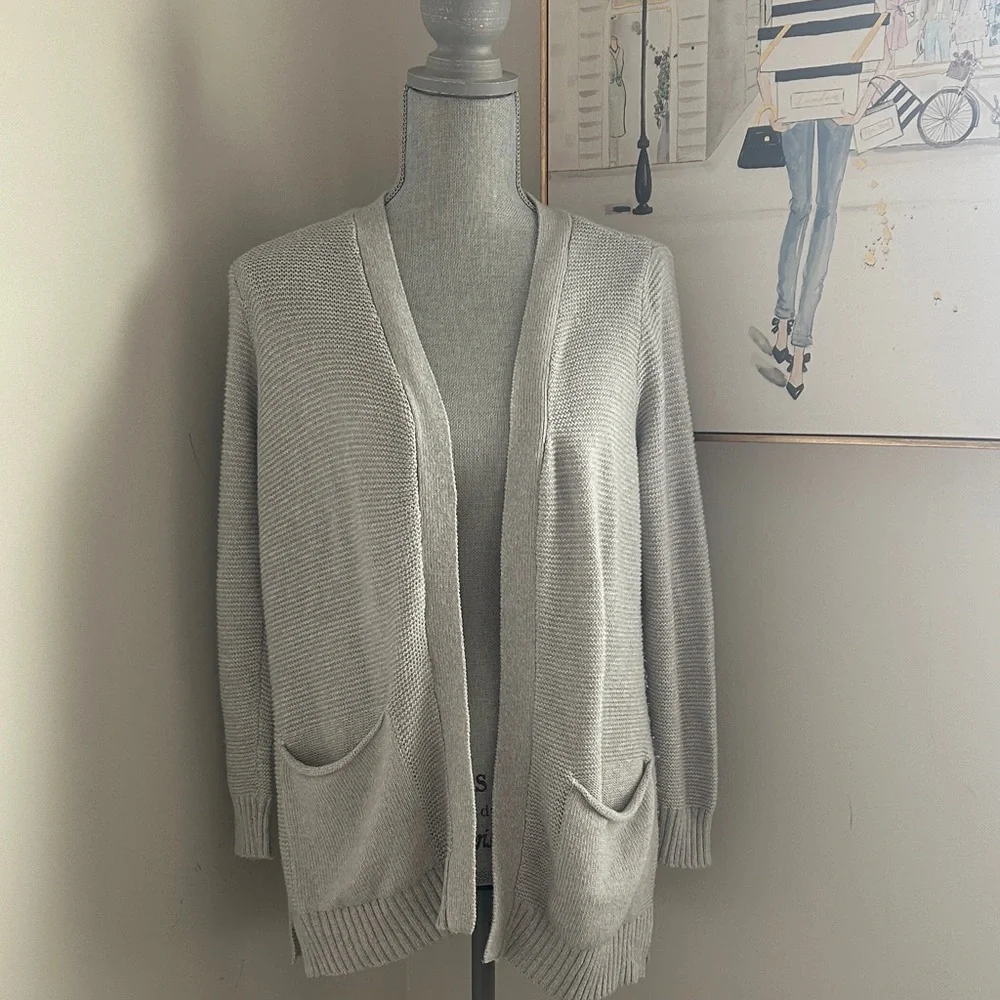 Cotton Emporium Light Gray Open-Front Cardigan - Picture 1 of 5